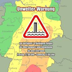 WARNUNG VOR UNWETTER UND MÖGLICHEN ÜBERSCHWEMMUNGEN